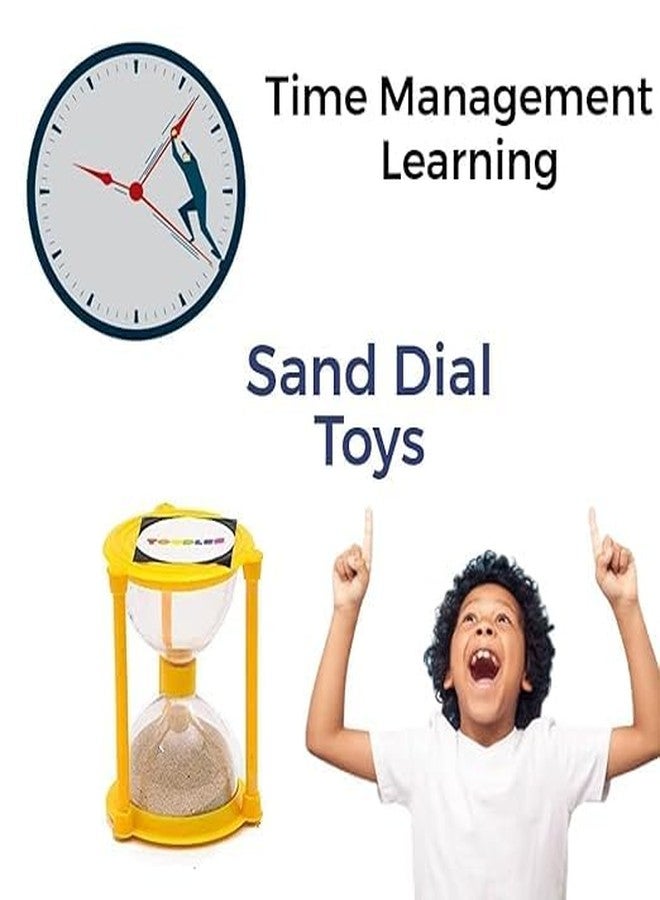 تودلس ساعة رملية صفراء من TOODLES Learnings، ساعة رملية لعبة للأطفال. - Image 3